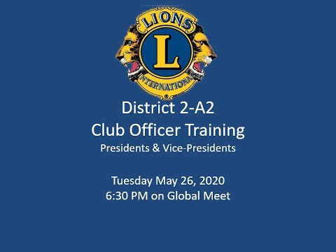 Club President Training May 26 Club President Training May 26