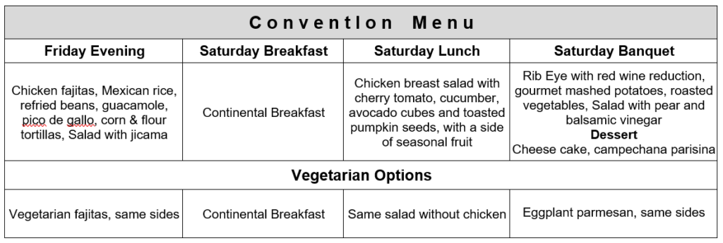Convention Menu