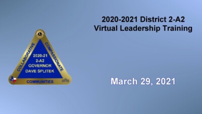 2020 2021 District 2 A2 Virtual Leadership ~ Public Relations